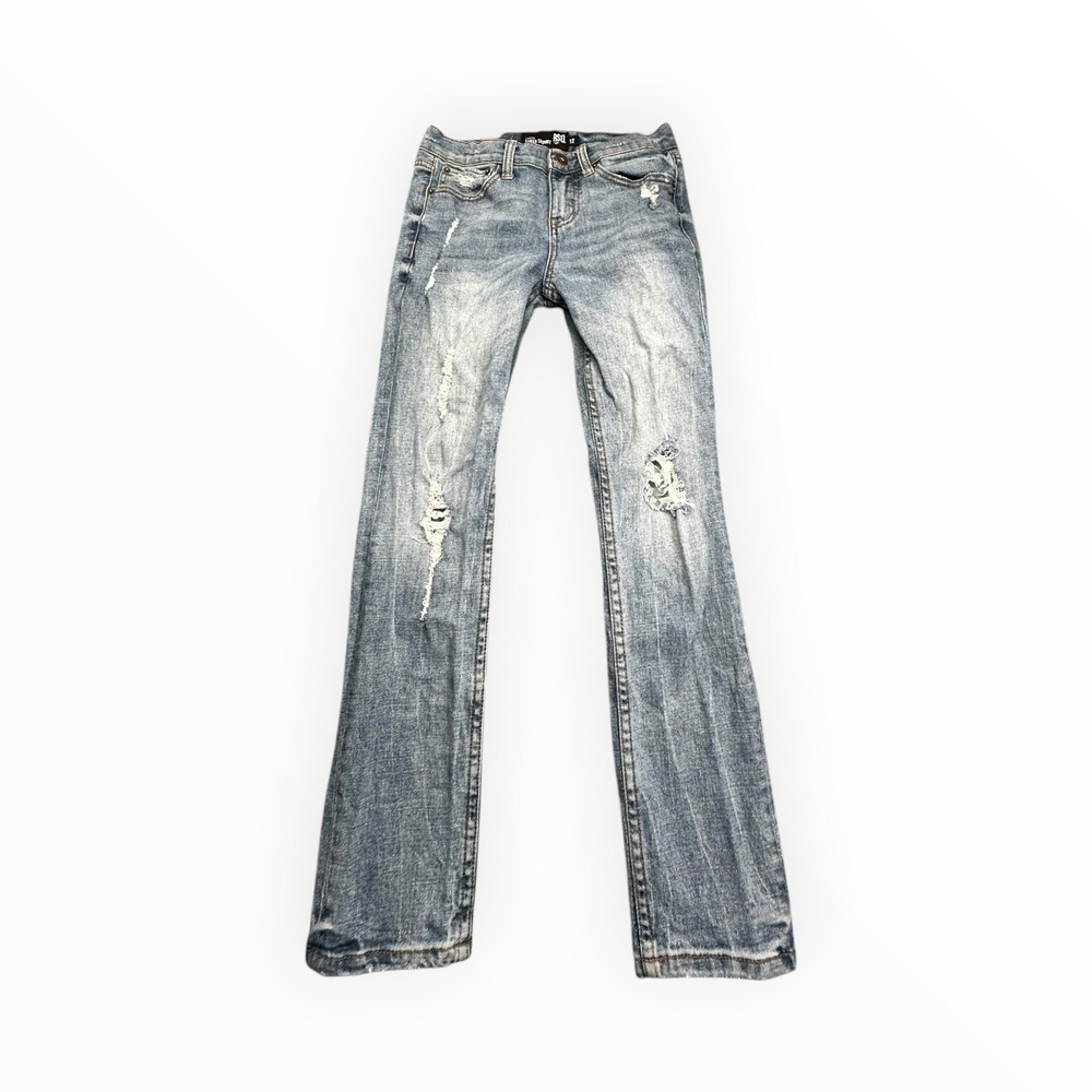 RSQ Jeans Size 12 Light Wash Tokyo Super Skinny Distressed Ripped Denim‎ Pants